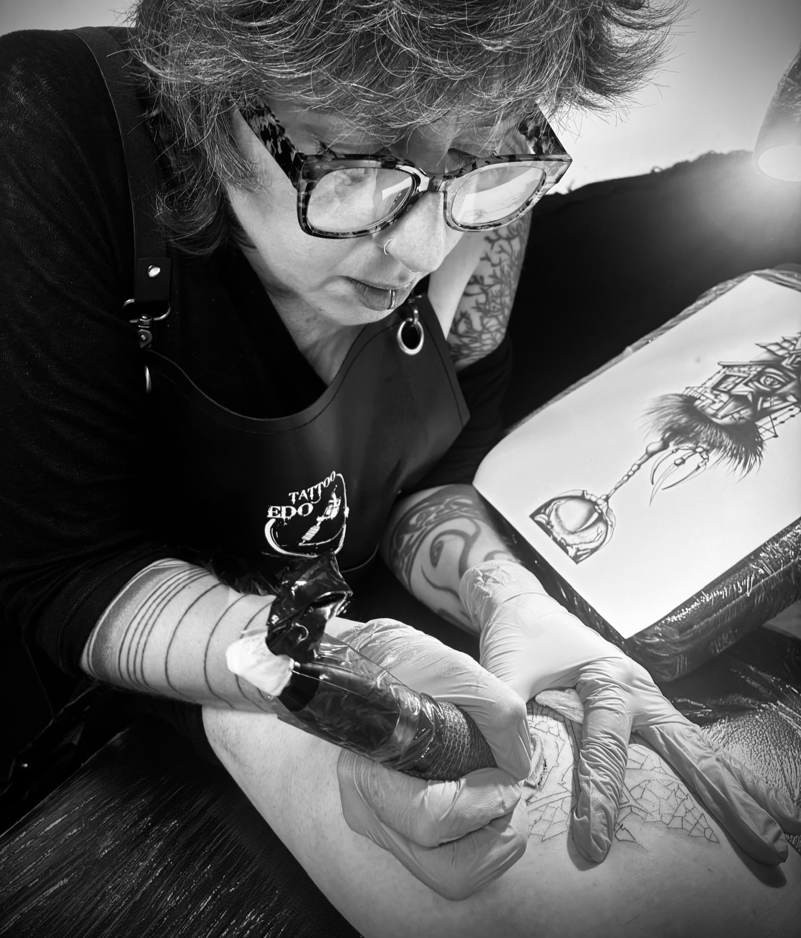 Edo Tattoo working at West End Art Collective